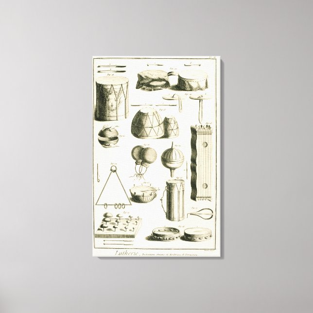 Toile Plaque II : instrument de percussion ancien et mod (Recto)