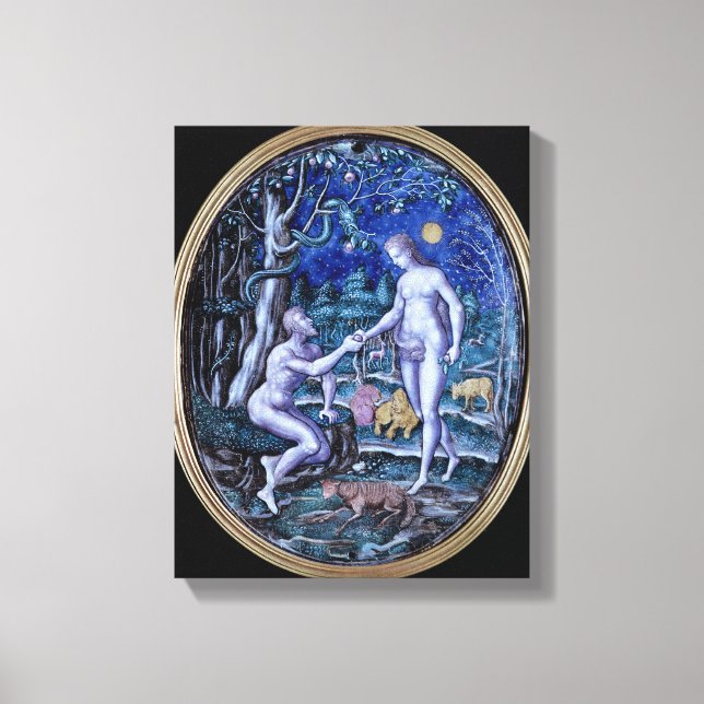 Toile Plaque Limoges représentant Adam et Eve, c.1570 (Recto)