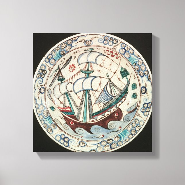 Toile Plat peint avec un navire (Recto)