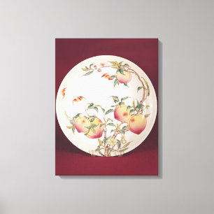 Toile Plat rose de Famille décoré