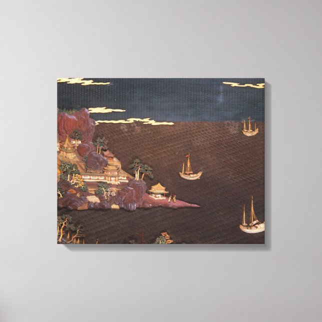 Toile Plateau avec scène marine (Recto)