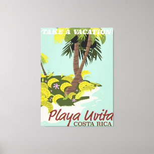 Toile Playa Uvita, affiche de voyage de plage au Costa R
