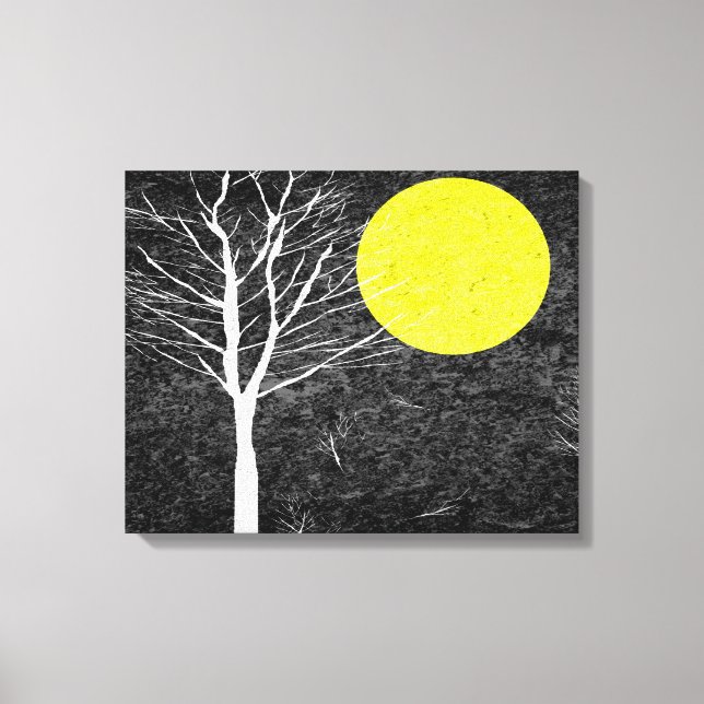 Toile Pleine lune de nuit | Peinture Abstraite (Recto)