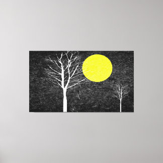Toile Pleine lune de nuit | Peinture Abstraite
