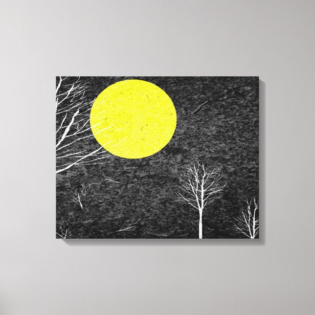 Toile Pleine lune de nuit | Peinture Abstraite 2 (Recto)