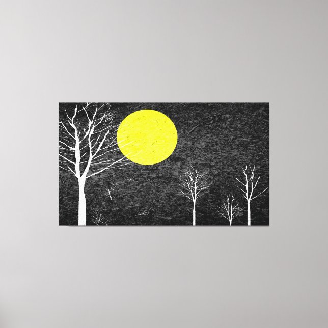 Toile Pleine lune de nuit | Peinture Abstraite 2 (Recto)