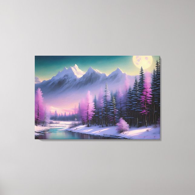 Toile "Pleine lune", par BarryDyar ©, Peinture Paysage (Recto)