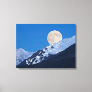 Toile Pleine lune sur la station de ski Alyeska, Alaska