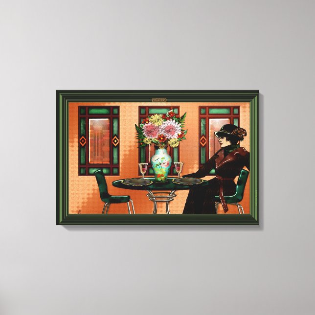 Toile Pleurer une femme dans le Café des années 1920 (Recto)