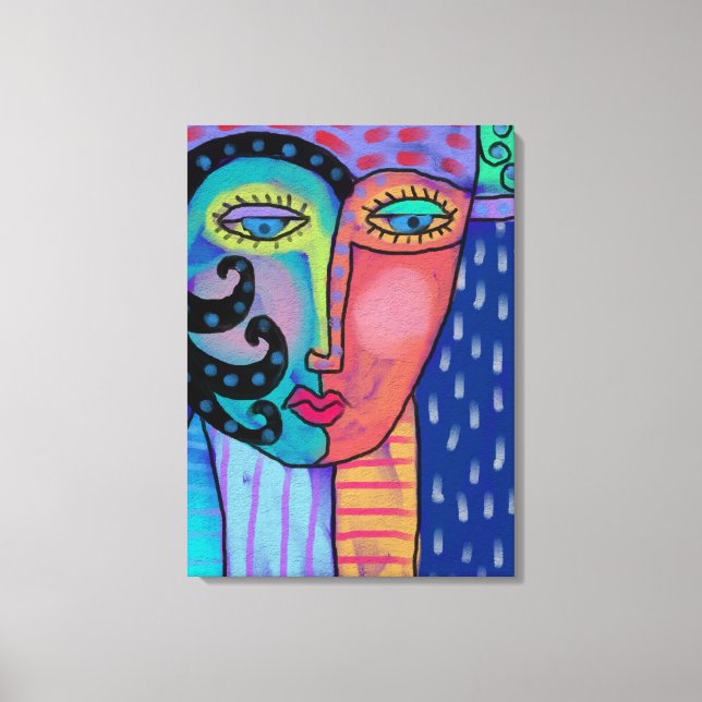 Toile Pluie Abstraite peinture numérique d'une femme (Recto)