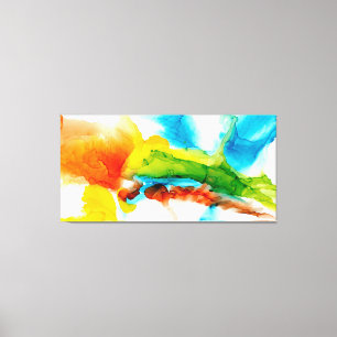 Toile Plume primaire - aquarelles