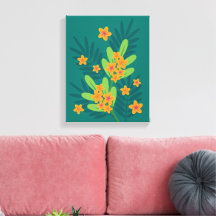 Plumeria Tropical Art Canvas Imprimer