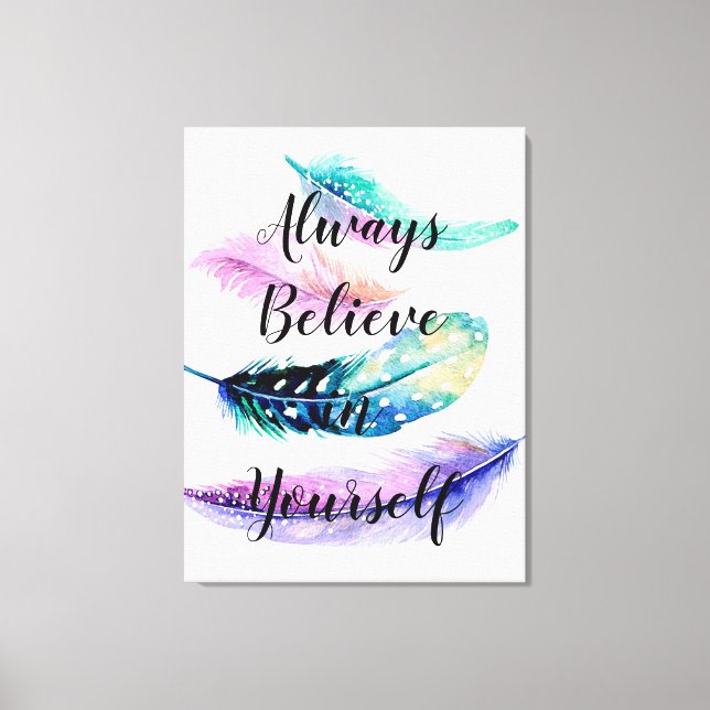 Toile Plumes avec citation (Recto)