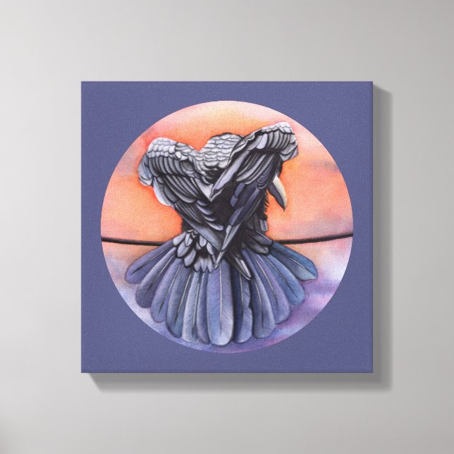 Toile Plumes de roufflement du corbeau Poisson du corbea (Recto)