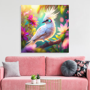 Toile Plumes rousses à crête juvénile Dove Imaginaire Oi