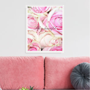 Toile Plutôt romantique rose crème rose