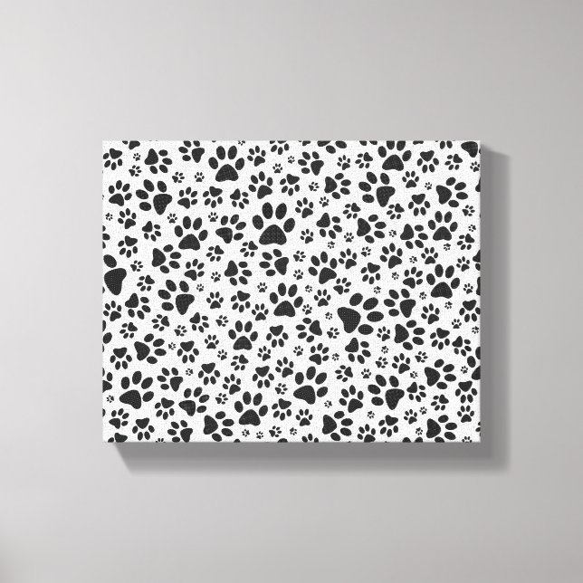 Toile Poches de chien noir et blanc Poka Dot (Recto)