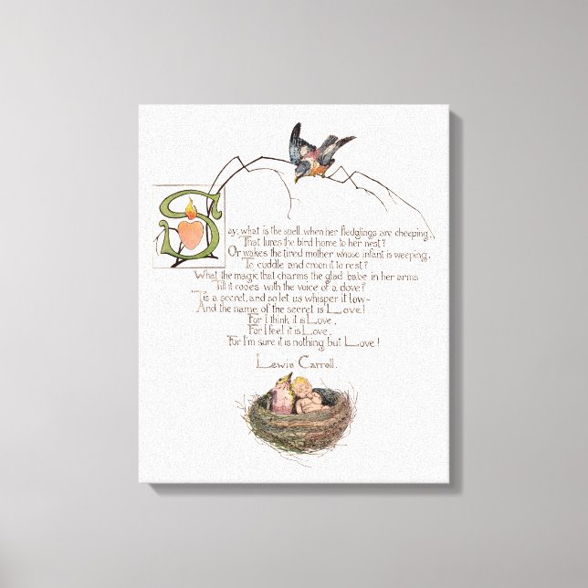 Toile Poème de Nursery par Lewis Carroll (Recto)
