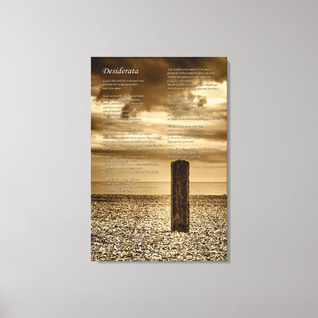 Toile Poème Desiderata - J'Ai Le Temps (Recto)