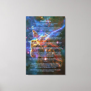 Toile Poème Desiderata, Monts Mystiques - Carina Nebula