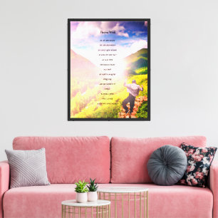 Toile Poème Poème "Mots Précieux" Montagne Poster Plaque