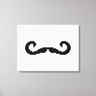 Toile Poignée de 8 bits Pixel Moustache