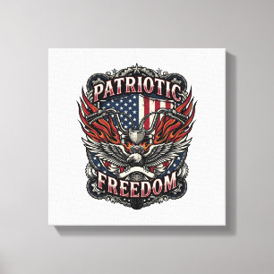 Toile Poignées de liberté patriotique moto route liberté
