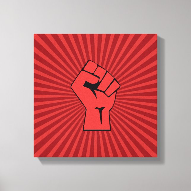 Toile Poing révolutionnaire rouge (Recto)