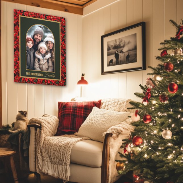 Toile Poinsettie de Noël Rouge Photo personnalisée (Créateur téléchargé)