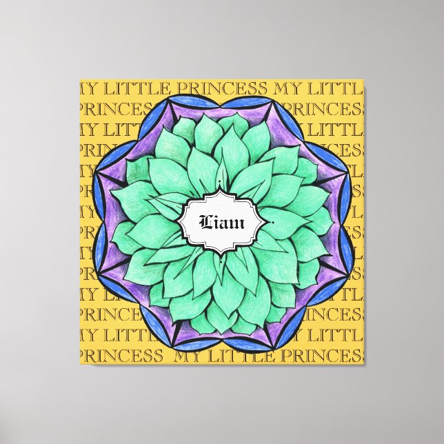 Toile POINSETTIE MODERNE en BLEU (Recto)