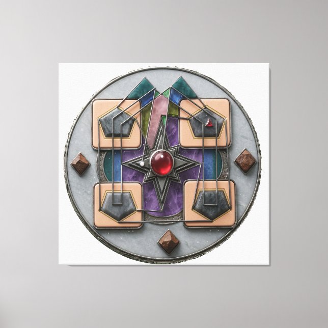 Toile Point d'Assemblée 3D : Artefact Géométrique Mystiq (Recto)