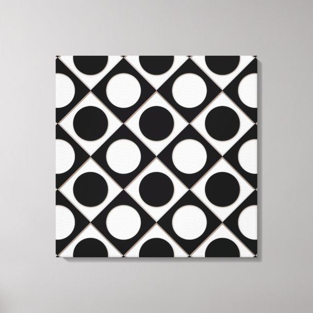 Toile Points & Carrés / noir blanc + vos idées (Recto)