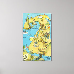 Toile Points de bande dessinée d'intérêt sur Cape Cod