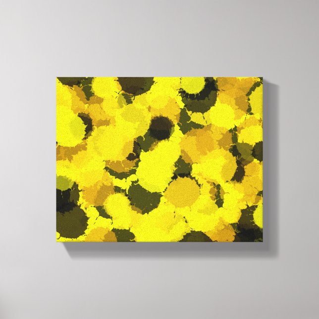 Toile Points de tournesol Art abstrait Jaune Brown Noir (Recto)