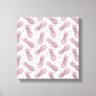 Toile Points d'or rose Ananas