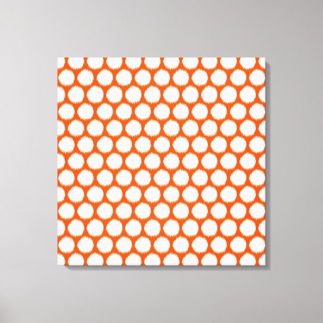 Toile Points Ikat des humeurs asiatiques Vermillion (Recto)