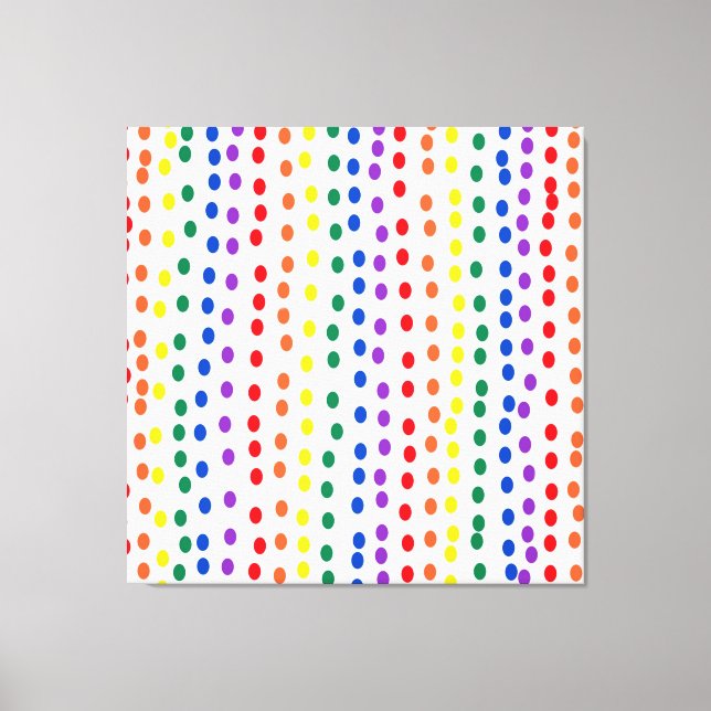 Toile Points Rainbow Candy en blanc (Recto)