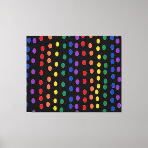 Toile Points Rainbow Candy sur noir