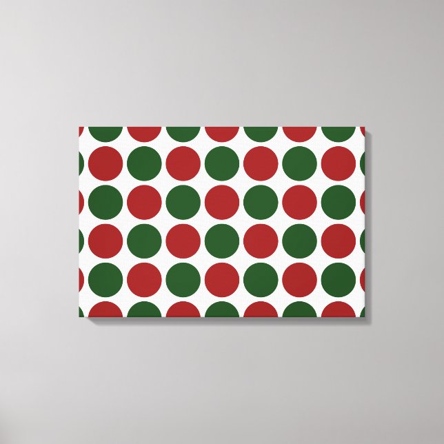 Toile Pois rouges et verts en blanc (Recto)