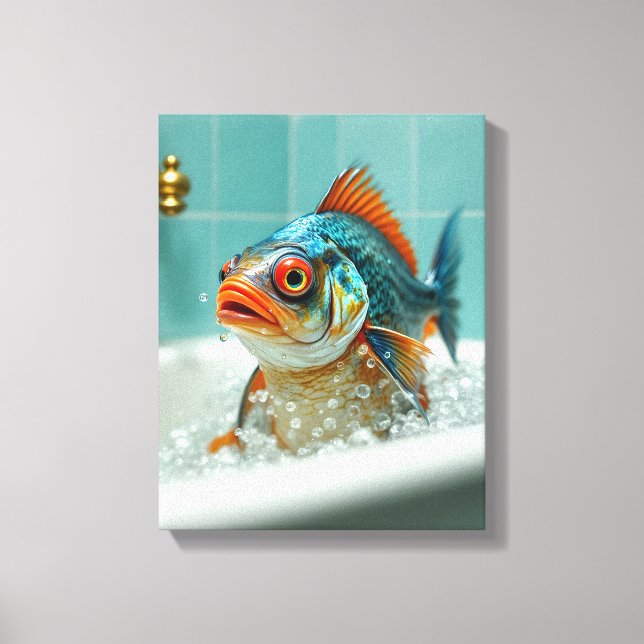 Toile Poisson amusant dans le bain (Recto)