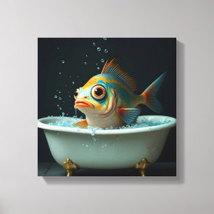 Toile Poisson amusant dans le bain