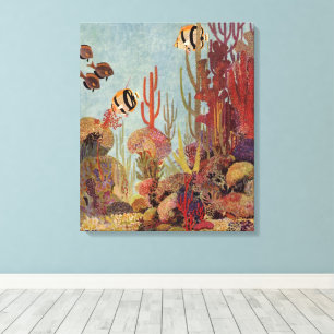Toile Poisson-ange dans le corail, poissons tropicaux vi