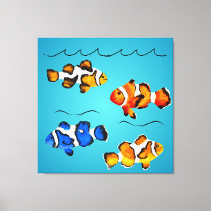 Toile Poisson coloré