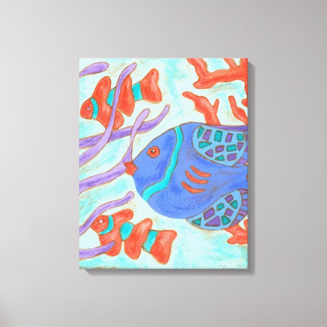 Toile Poisson de couleur pop (Recto)