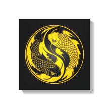 Poisson jaune et noir Yin Yang Koi