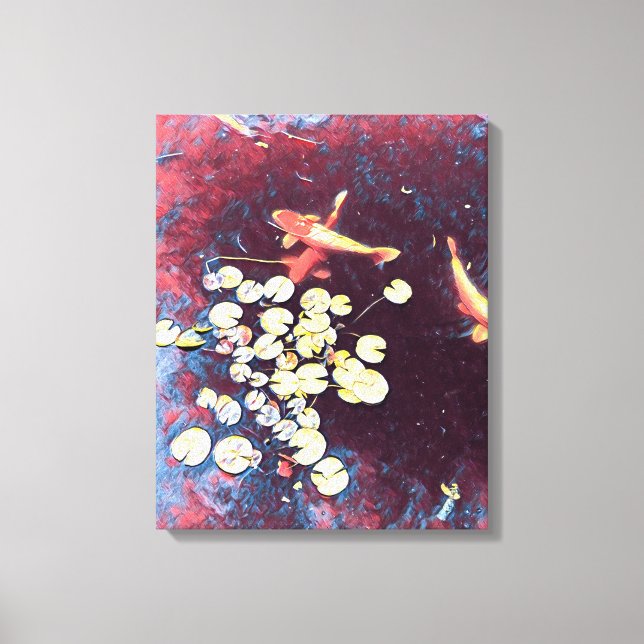 Toile Poisson koi coloré étang japonais (Recto)