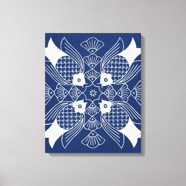 Toile Poisson sous-marin avec Arrière - plan bleu (Recto)