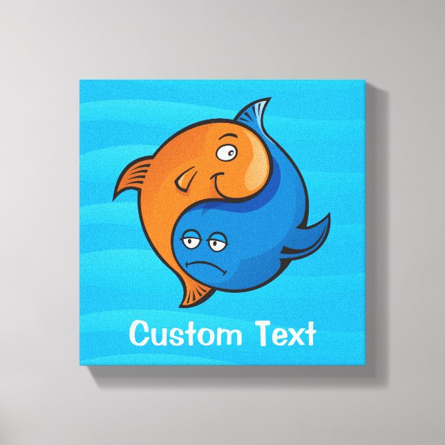 Toile Poisson Yin Yang Dessin Animé (Recto)