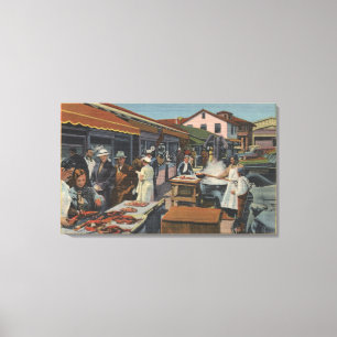 Toile Poissonneries extérieures sur le quai du pêcheur