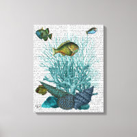 Poissons Bleus Coques et Coraux